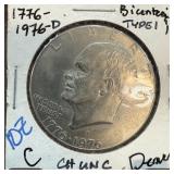 1976-D BICENTENNIAL IKE DOLLAR TYPE I UNC