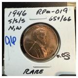 1946-S/S/S WHEAT PENNY CENT RPM-019 RARE