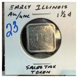 Early Illinois 1/2 Cent Sales Tax Token AU/UNC