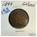 1892 INDIAN HEAD PENNY CENT