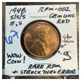 1948-S/S/S WHEAT PENNY CENT RPM-002 MULT ERROR