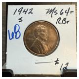 1942-S WHEAT PENNY CENT HIGH GRADE