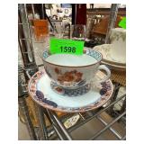 Haviland Limoges Cup and Saucer with Butterfly Mot