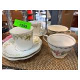 Porcelain Teacups and Saucers