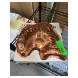 Copper-Plated Curved Fish Mold with Box