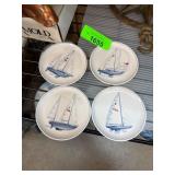 Four JWK Bavaria Porcelain Coasters
