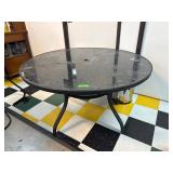 Round Outdoor Table w faux Black Granite Top