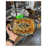 Italian Hand-Painted Decorative Wooden Tray