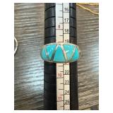 Kabana Sterling Silver and Turquoise Inlay Ring