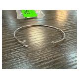 Sterling Silver Open Cuff Bracelet with Decorative