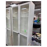 White Freestanding Glass-Front Display Cabinet