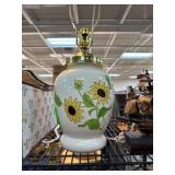 Ceramic Table Lamp with Hand-Painted Sunflower Des