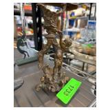 Bronze Cherub-Themed Decorative Candle Holder