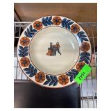 Hoganas Gille Decorative Plate with Floral Border