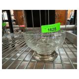 Glass Bowl with Sterling Silver Base