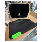 Two Black Evening Handbags, Velvet and Fabric With