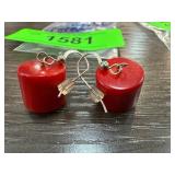 Jay King Sterling Silver Red Coral Drop Earrings