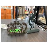 Metal Kokopelli-Themed Decorative Figures