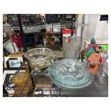Glass Bowl, Pitcher, and Decorative Figurine Lot