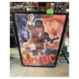 Framed AC/DC Poster with Angus Young Artwork
