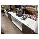Two White and Wood-Finish 6-Foot Cabinets