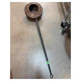 Iron and Copper Bed Warmer with Decorative Lid