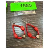 Jay King 925 Red Bead Dangle Earrings