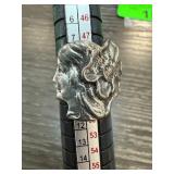 Sterling Silver Ring with Womanï¿½s Face and Floral