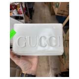 White Gucci Purse with Embossed Logo