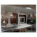 Crystal Cross Decor With Mirrored Tray and Glass F