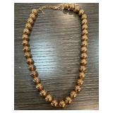 Sterling Silver Bead Necklace with Italy Mark