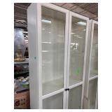 White Glass-Front Storage Cabinet
