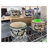 Four Tundra Ceramic Mugs with Vegetable Design