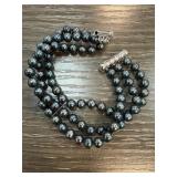 Black Pearl Bracelet with Sterling Silver Clasp