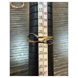Sterling Silver Ring w 2 Blue Stones