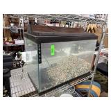 Glass Aquarium with Hood and Gravel Base