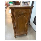 Wooden Jewelry Armoire With Velvet Lining and Mirr