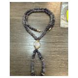 Faceted Blue Gemstone Beaded Necklace with Silver