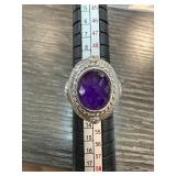 Judith Ripka Sterling Silver Ring with Amethyst St