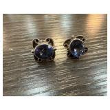 Nicky Butler Sterling Silver Earrings with Blue Ge