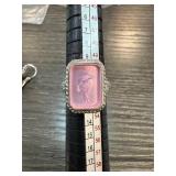 Judith Ripka Sterling Silver Ring with Pink Intagl