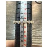 Sterling Silver Ring with Clear Stones