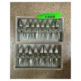 24 Silver-Toned Metal Knife Rests in Boxes