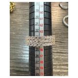 Sterling Silver Triple-Row CZ Band Ring