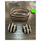 Eisenberg Silver-Tone Cuff Bracelet and Matching C