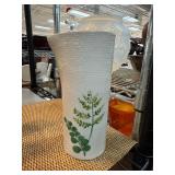 Pier 1 Imports Stoneware Vase with Botanical Desig