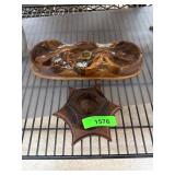 Wooden Hawaiian Bowl and Star-Shaped Ashtray Set