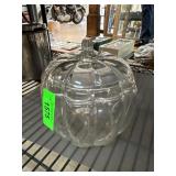 Clear Glass Pumpkin Candy Jar with Lid