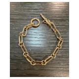 Sterling Silver Chain Link Bracelet with Toggle Cl