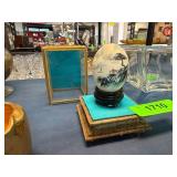 Hand-Painted Decorative Egg in Display Case